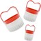 3 Pcs Biscuit Cutter Set Fluted Round Cookie Cutters Handle Red Top Rubber